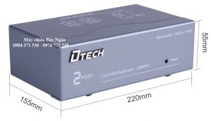 Bộ chia VGA 1 ra 2 Dtech DT-7252, băng thông 250 Mhz