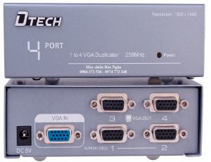 Bộ chia VGA 1 to 4 port dtech DT7254 chính hãng loại 250Mhz
